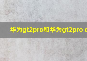 华为gt2pro和华为gt2pro ecg